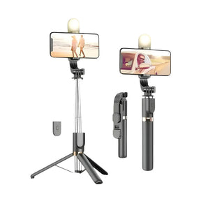 4 in 1 Selfie Stick + Tripod Stand with Light and Wireless Remote